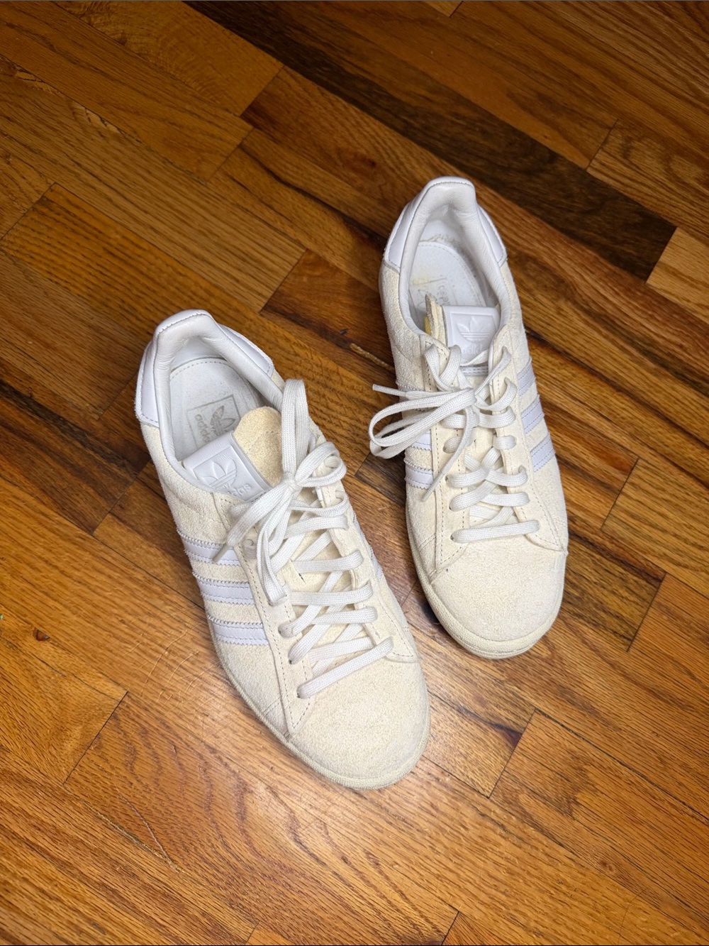 adidas Originals Campus Off White Suede Low-Top Sneakers - Picture 2 of 8